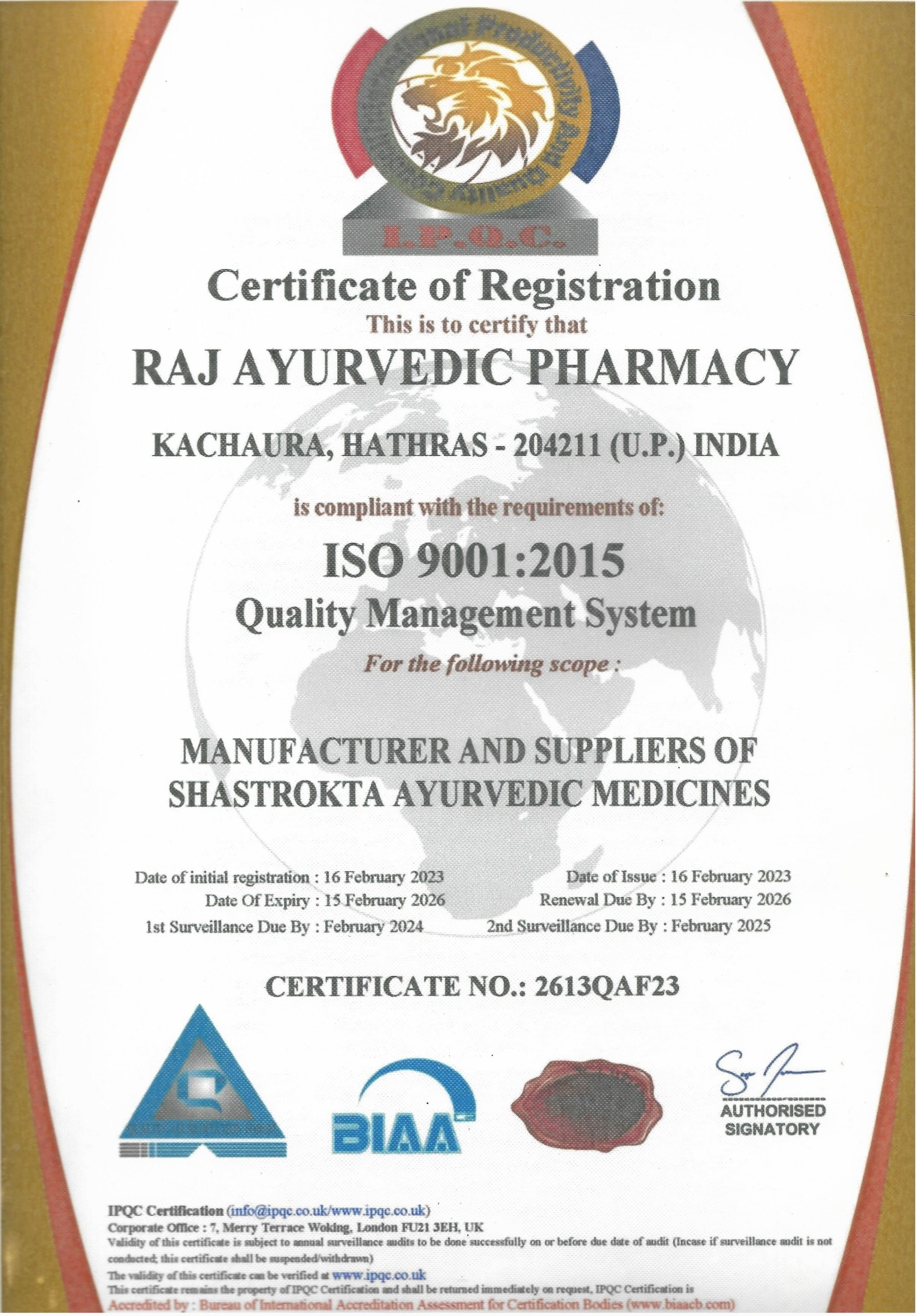 Certificate Page 1